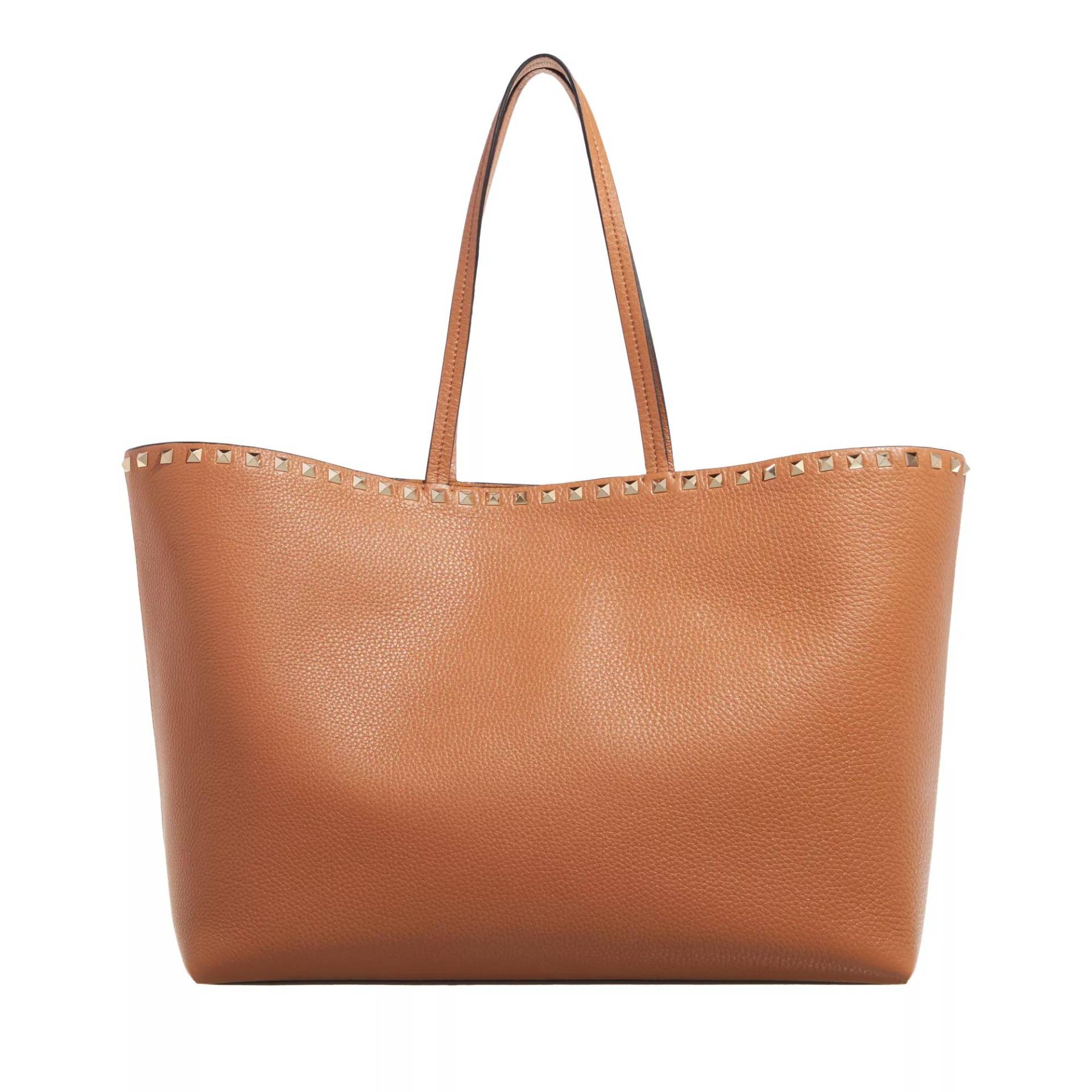 Valentino Garavani Henkeltasche - Tote Rockstud - Gr. unisize - in Braun - für Damen von Valentino Garavani