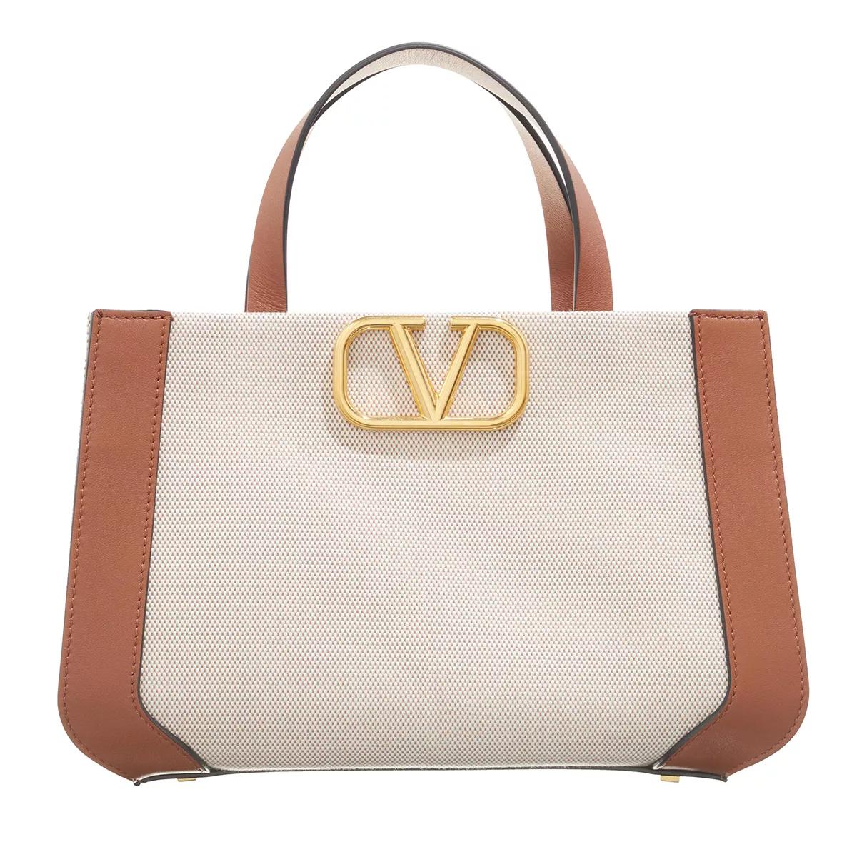 Valentino Garavani Henkeltasche - Small Tote V Logo Signature Canvas - Gr. unisize - in Beige - für Damen von Valentino Garavani