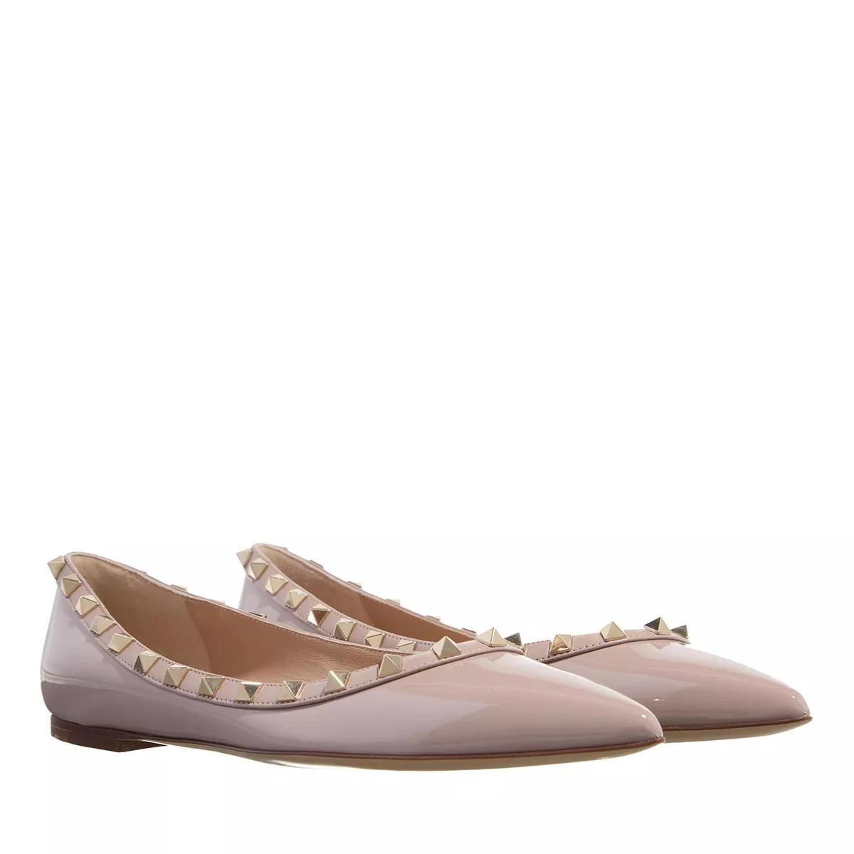 Valentino Garavani Loafers & Ballerinas - Ballerina Rockstud - Gr. 37 (EU) - in Beige - für Damen von Valentino Garavani