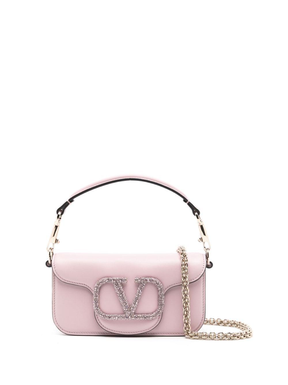 Valentino Garavani Locò crystal-embellished shoulder bag - Pink von Valentino Garavani