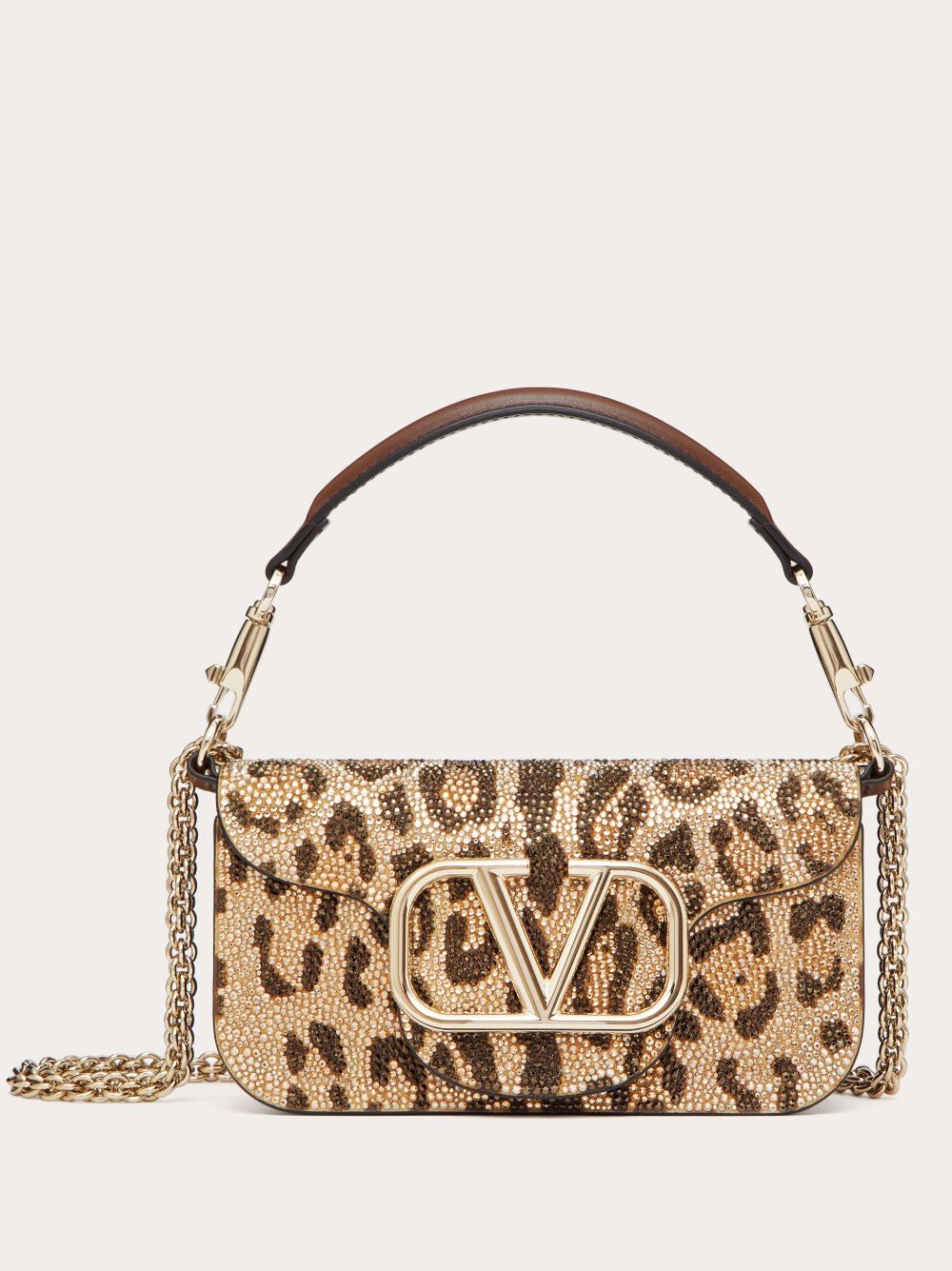 Valentino Garavani small Locò rhinestone-embellished shoulder bag - Gold von Valentino Garavani