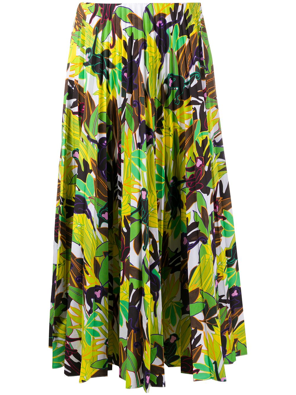 Valentino Garavani Monkey Forest pleated midi skirt - Green von Valentino Garavani