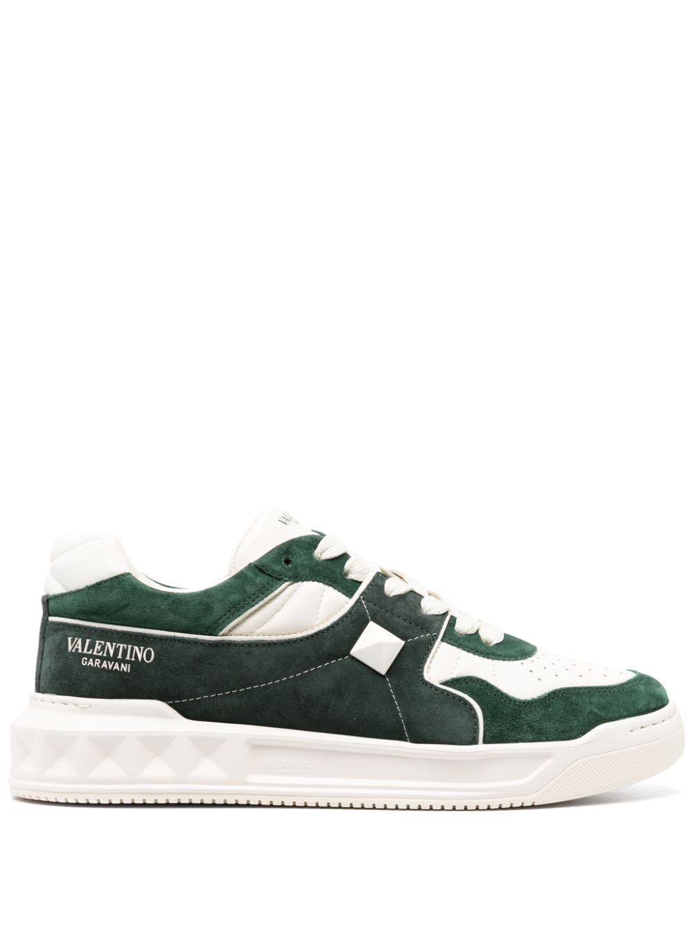 Valentino Garavani One Stud logo-print sneakers - Green von Valentino Garavani