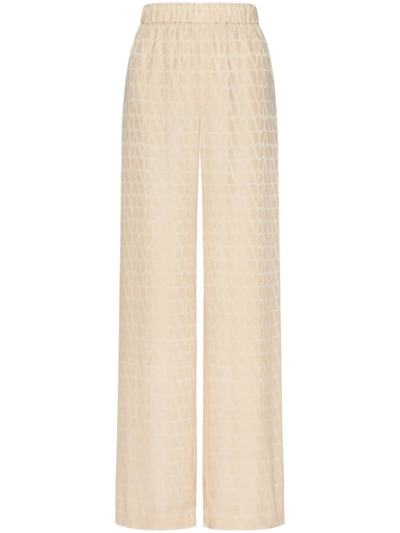 Valentino Garavani Toile Iconographe jacquard silk trousers - Neutrals von Valentino Garavani