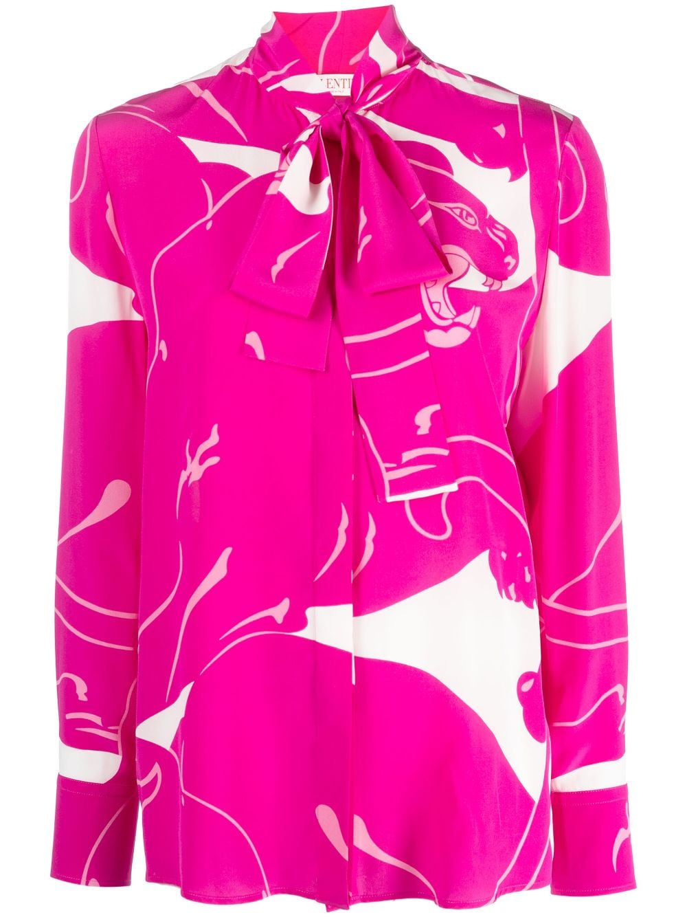 Valentino Garavani Panther-print silk blouse - Pink von Valentino Garavani