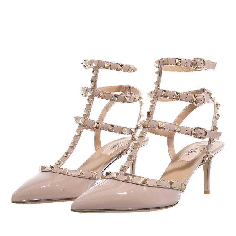 Valentino Garavani Pumps & High Heels - Ankle Strap Rockstud - Gr. 37 (EU) - in Taupe - für Damen von Valentino Garavani