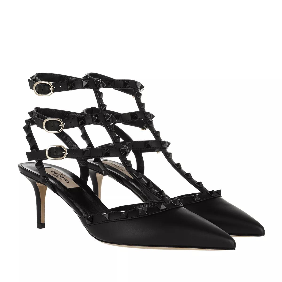 Valentino Garavani Pumps & High Heels - Rockstud Ankle Strap Pumps Leather - Gr. 36 (EU) - in Schwarz - für Damen von Valentino Garavani