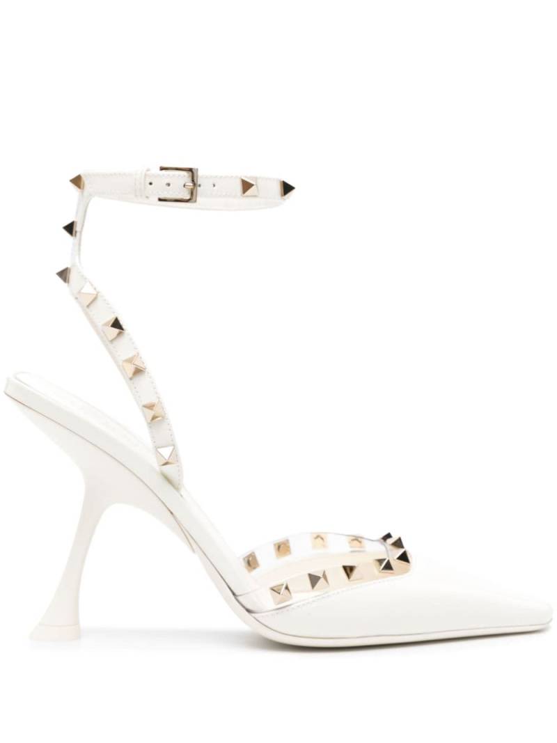 Valentino Garavani Rockstud 110mm leather pumps - White von Valentino Garavani