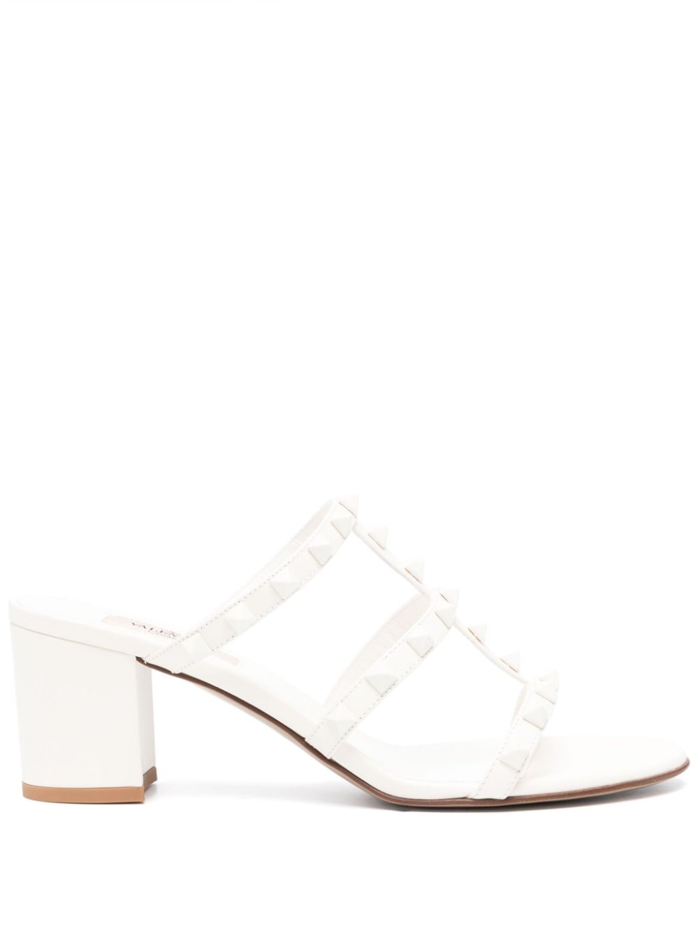 Valentino Garavani Rockstud 60mm leather sandals - White von Valentino Garavani