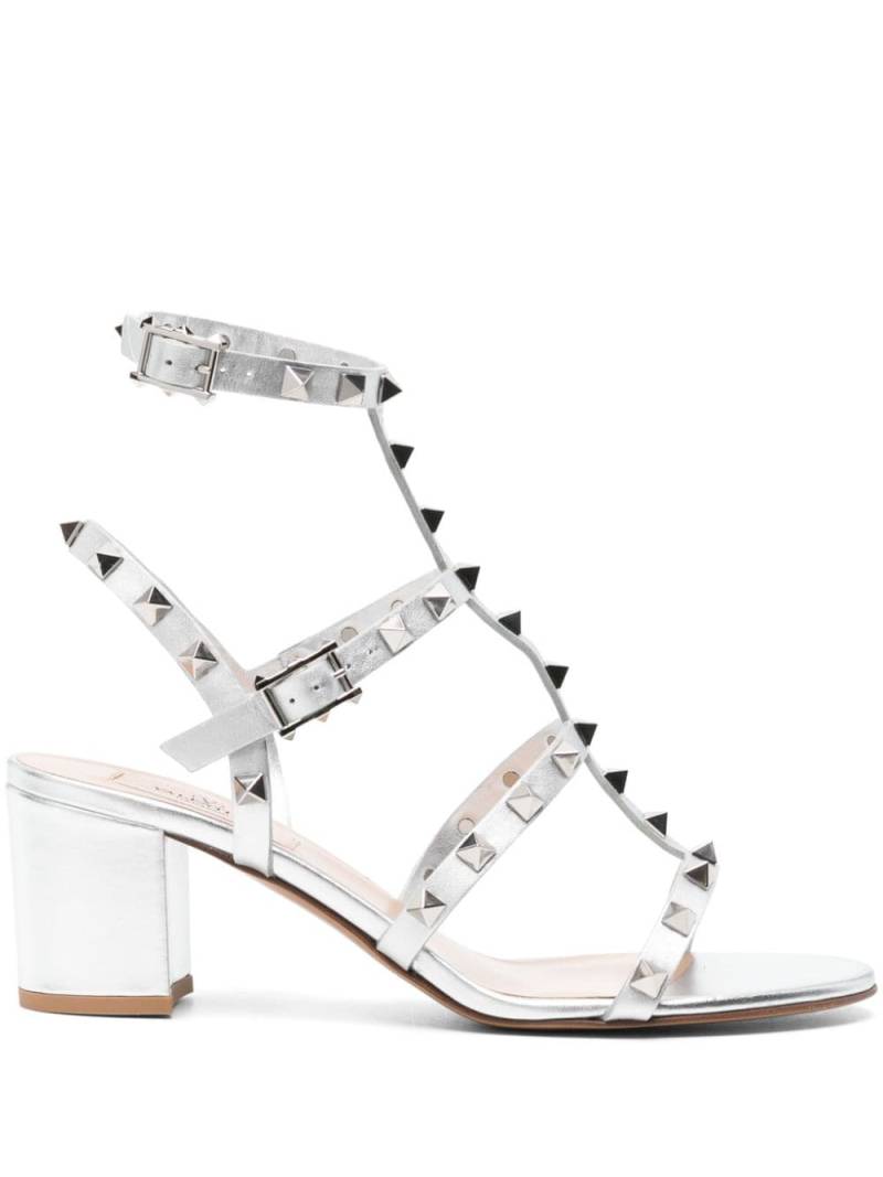 Valentino Garavani Rockstud 65mm caged sandals - Silver von Valentino Garavani