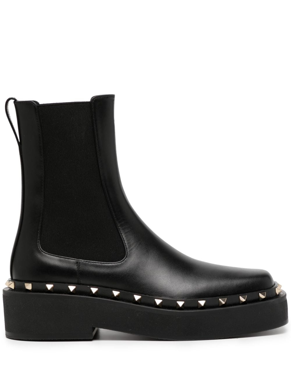 Valentino Garavani Rockstud M-Way Beatle leather boots - Black von Valentino Garavani