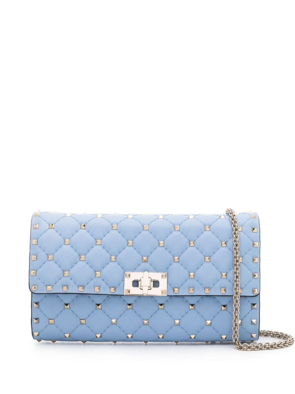 Valentino Garavani Rockstud Spike leather crossbody bag - Blue von Valentino Garavani