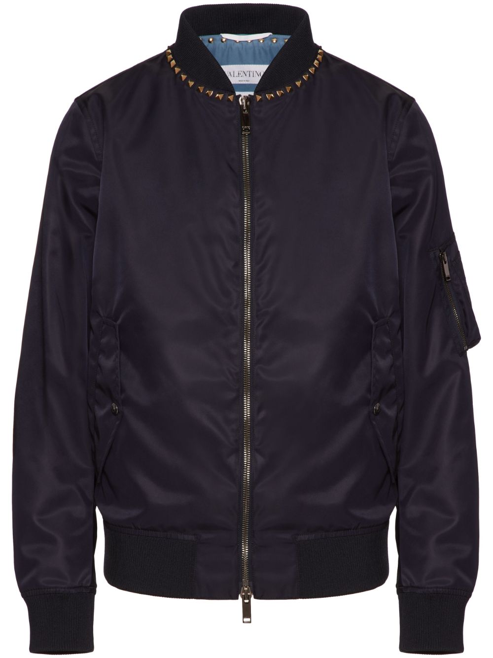 Valentino Garavani Untitled stud-embellished bomber jacket - Blue von Valentino Garavani