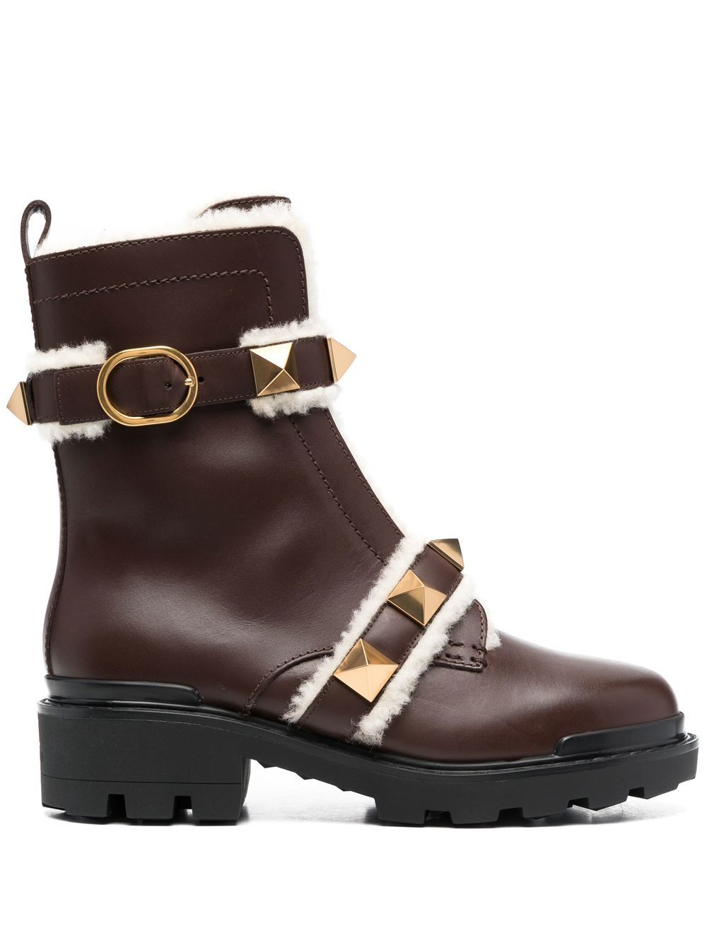 Valentino Garavani Rockstud-embellished ankle boots - Brown von Valentino Garavani