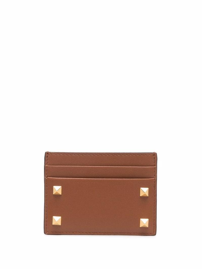 Valentino Garavani Rockstud-embellished cardholder - Brown von Valentino Garavani