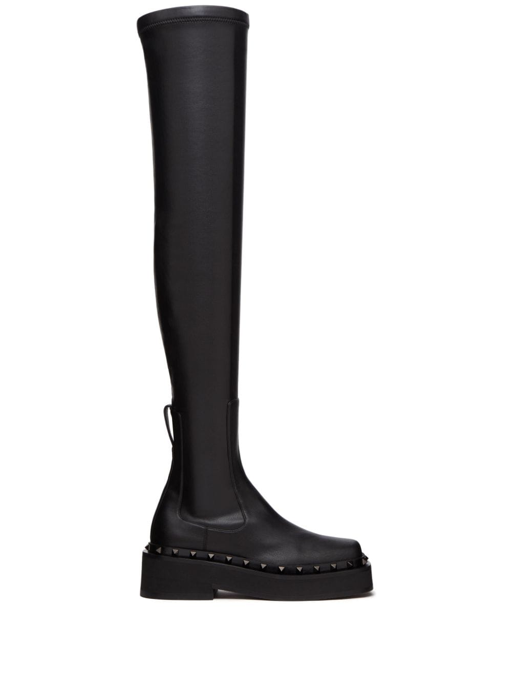 Valentino Garavani Rockstud-embellished thigh boots - Black von Valentino Garavani