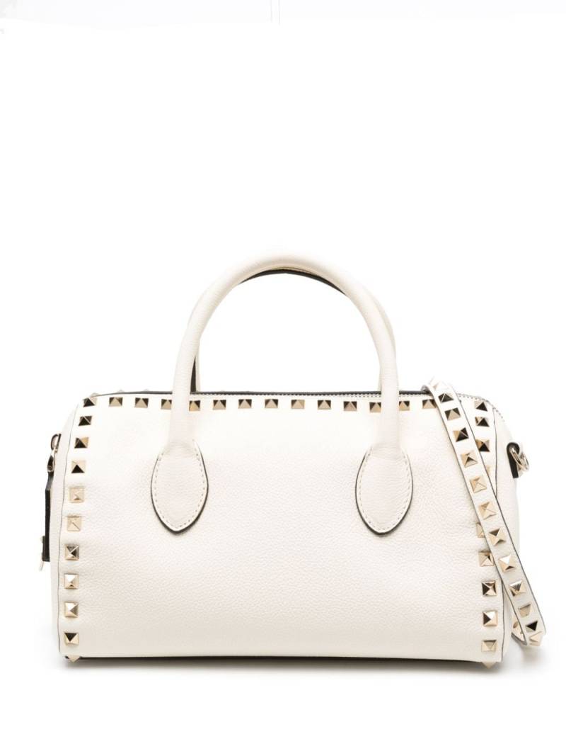 Valentino Garavani Rockstud leather tote bag - White von Valentino Garavani