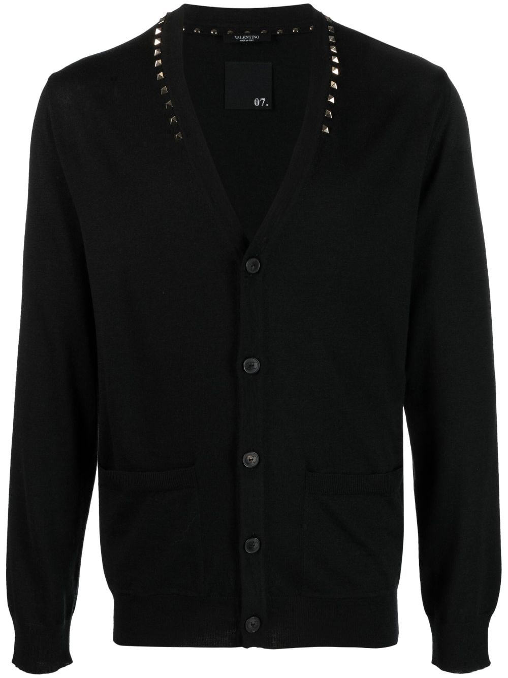 Valentino Garavani Rockstud-embellished wool cardigan - Black von Valentino Garavani