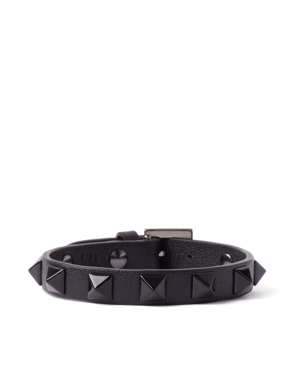 Valentino Garavani Rockstud leather bracelet - Black von Valentino Garavani