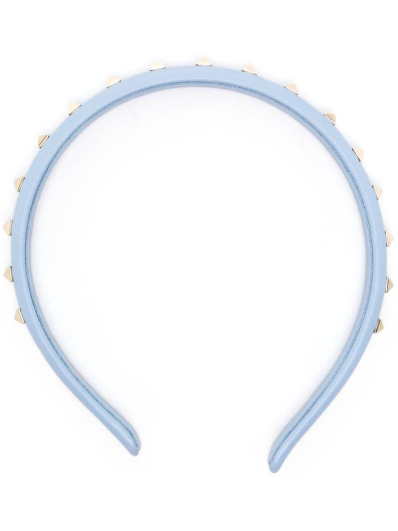 Valentino Garavani Rockstud leather headband - Blue von Valentino Garavani