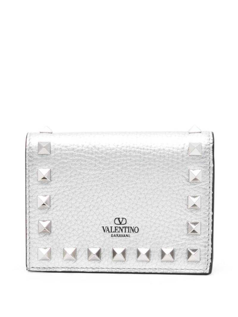 Valentino Garavani Rockstud leather wallet - Silver von Valentino Garavani
