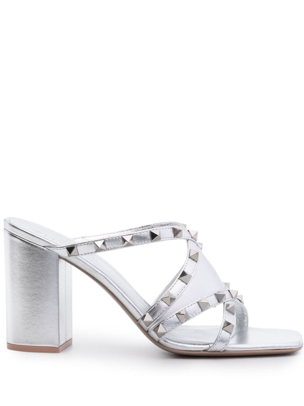 Valentino Garavani Rockstud metallic-leather sandals - Silver von Valentino Garavani