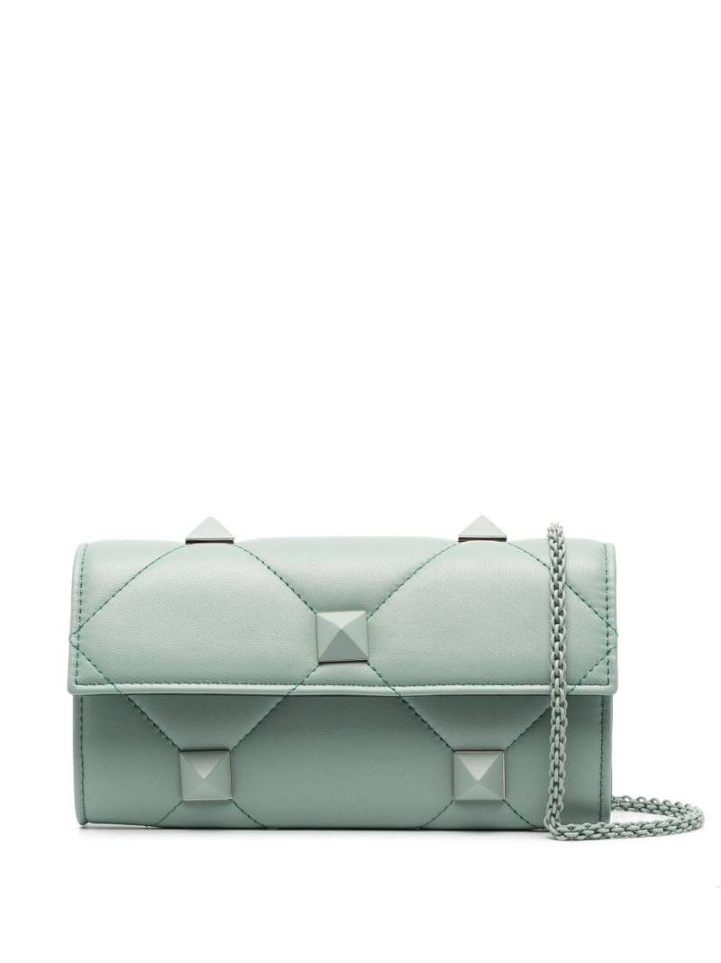 Valentino Garavani Roman Stud leather clutch bag - Green von Valentino Garavani