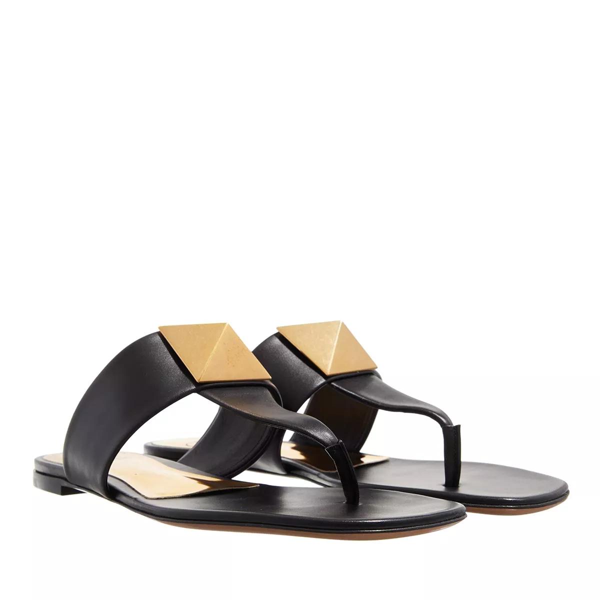 Valentino Garavani Sandalen - Rockstud Flat Sandals - Gr. 37 (EU) - in Schwarz - für Damen von Valentino Garavani