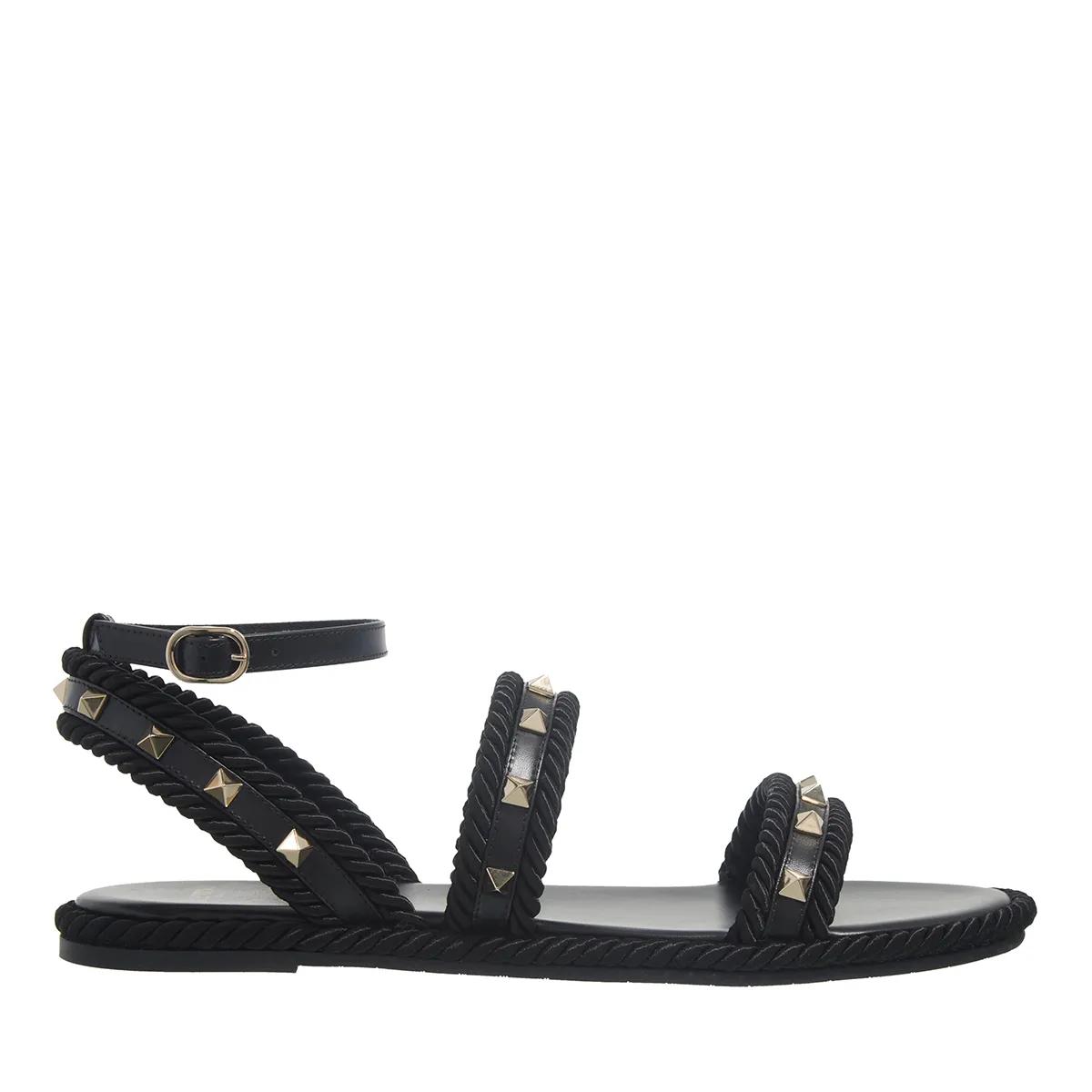Valentino Garavani Sandalen - Rockstud Torchon Sandal - Gr. 38 (EU) - in Schwarz - für Damen von Valentino Garavani