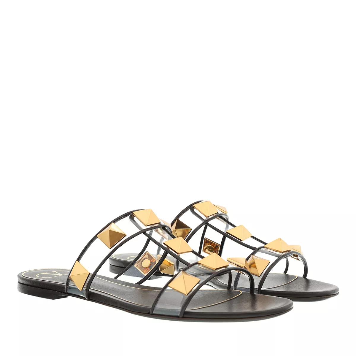 Valentino Garavani Sandalen - Roman Stud Pvc And Smooth Leather Flat Sandals - Gr. 36 (EU) - in Transparent - für Damen von Valentino Garavani