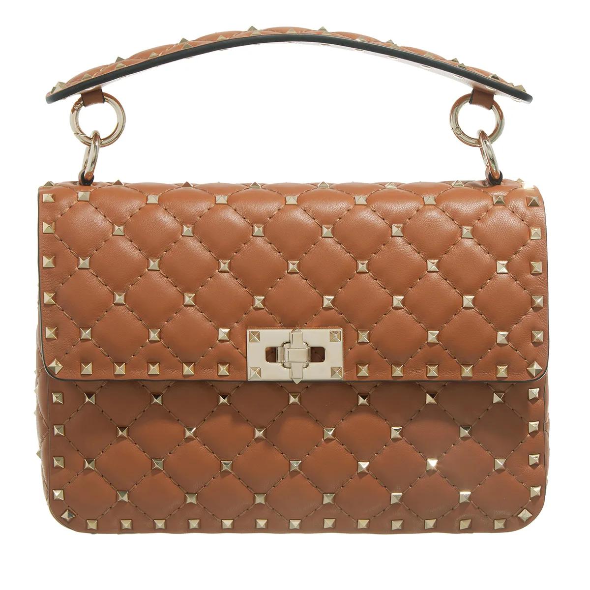 Valentino Garavani Schultertasche - Medium Shoulder Bag Rockstud Spike - Gr. unisize - in Braun - für Damen von Valentino Garavani