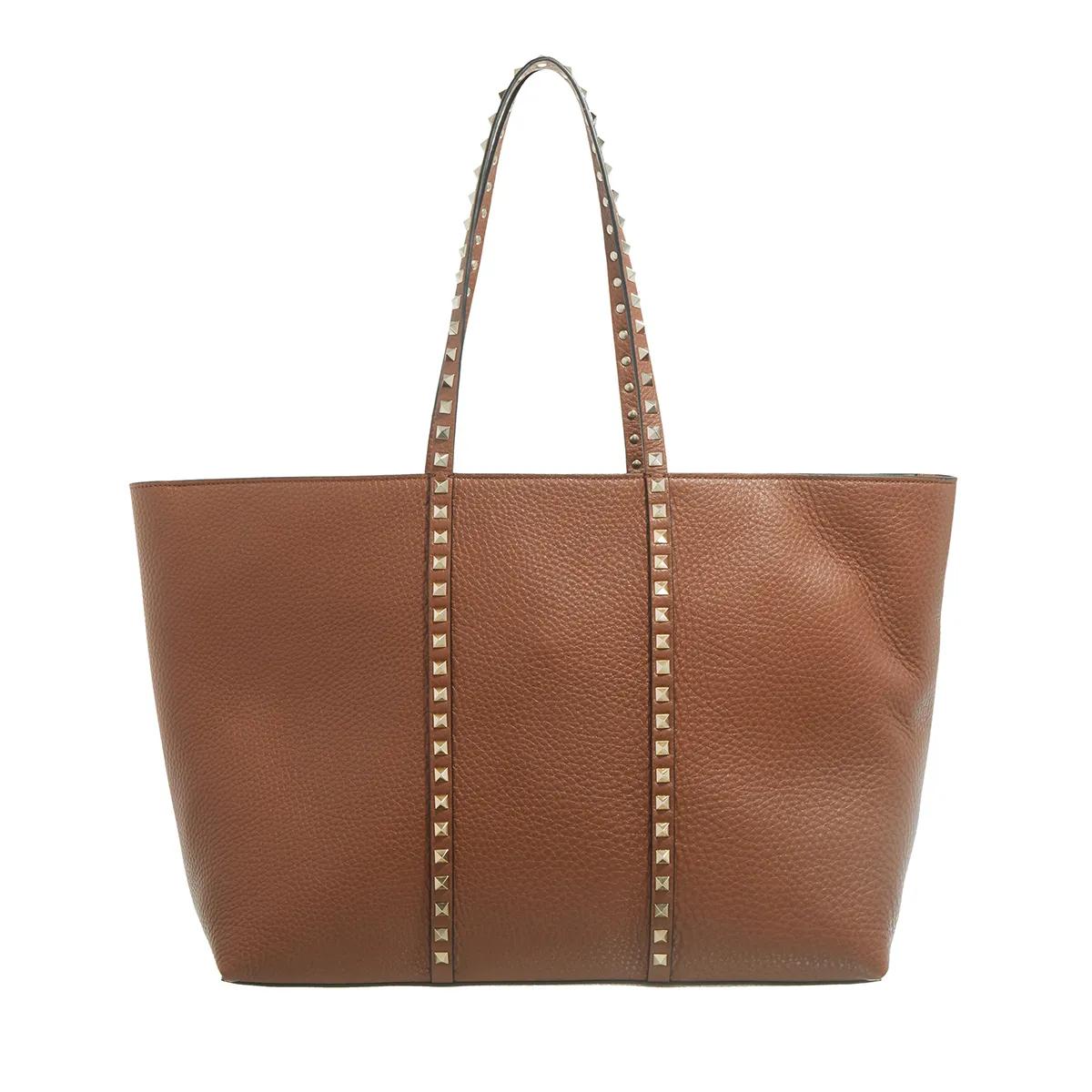 Valentino Garavani Schultertasche - Rockstud Tote Bag - Gr. unisize - in Braun - für Damen von Valentino Garavani