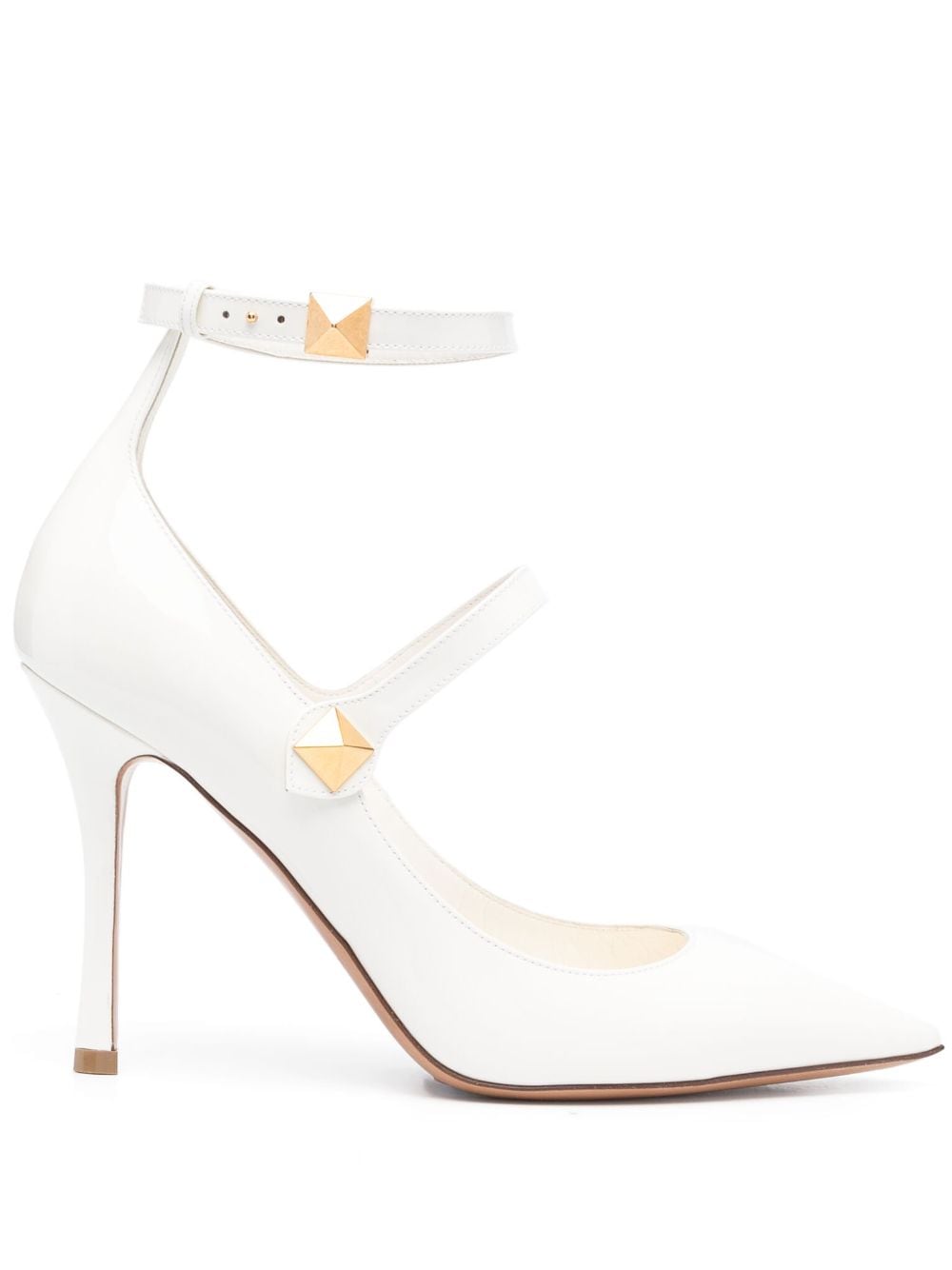 Valentino Garavani Tiptoe 100mm patent pumps - White von Valentino Garavani