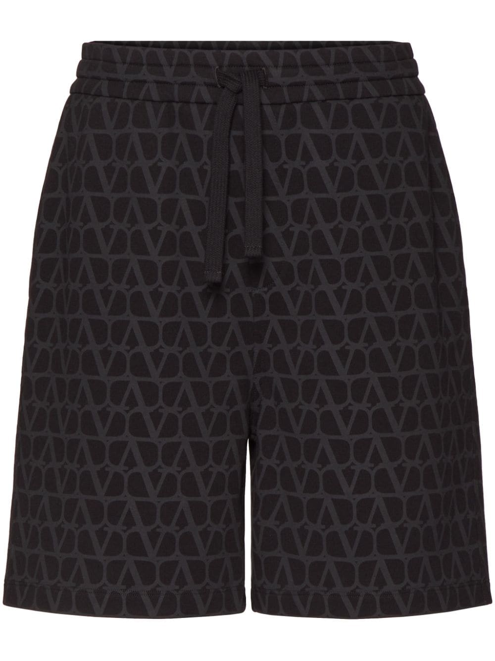 Valentino Garavani Toile Iconographe cotton bermuda shorts - Black von Valentino Garavani