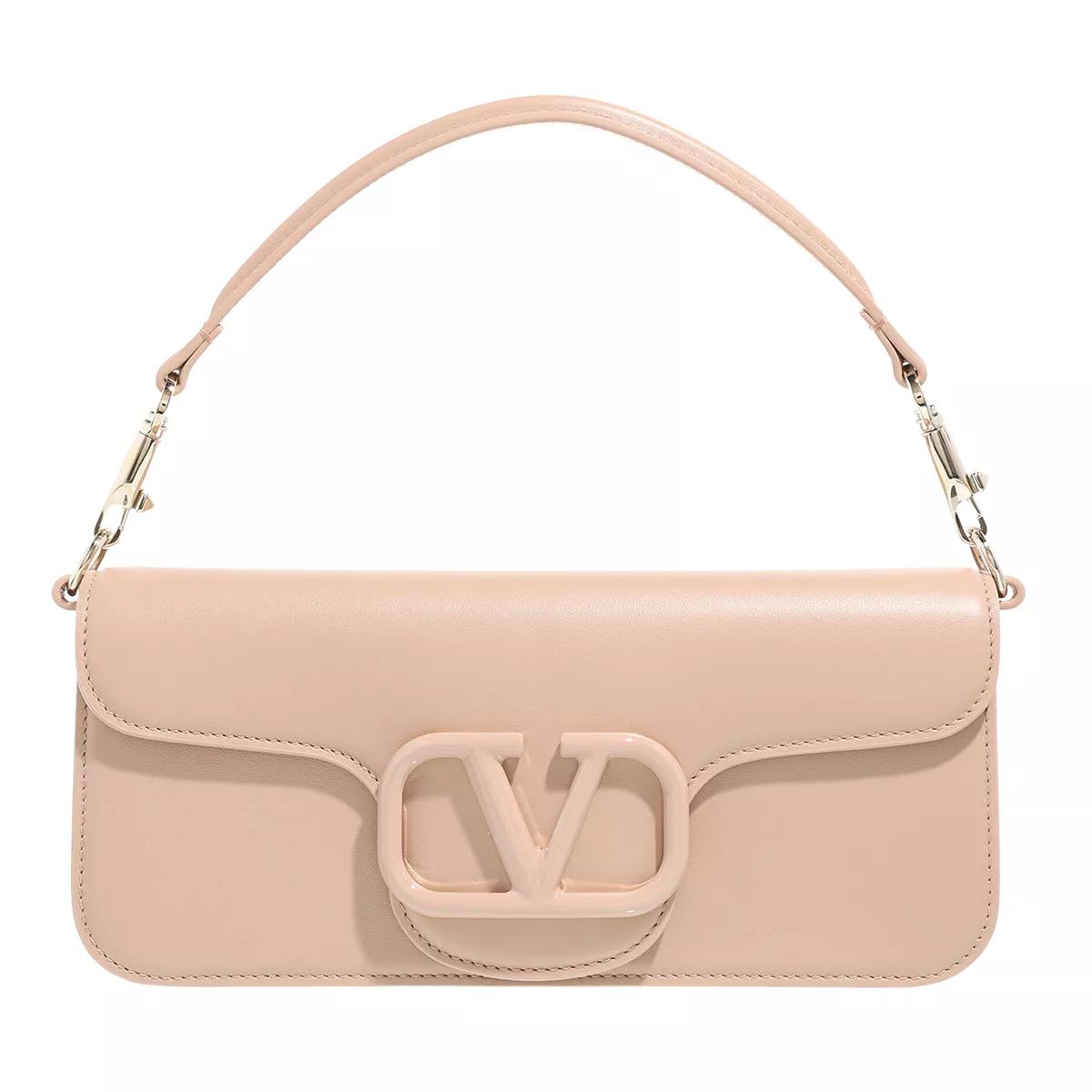 Valentino Garavani Umhängetasche - Leather Shoulder Bag With V Logo Signature Detail - Gr. unisize - in Rosa - für Damen von Valentino Garavani