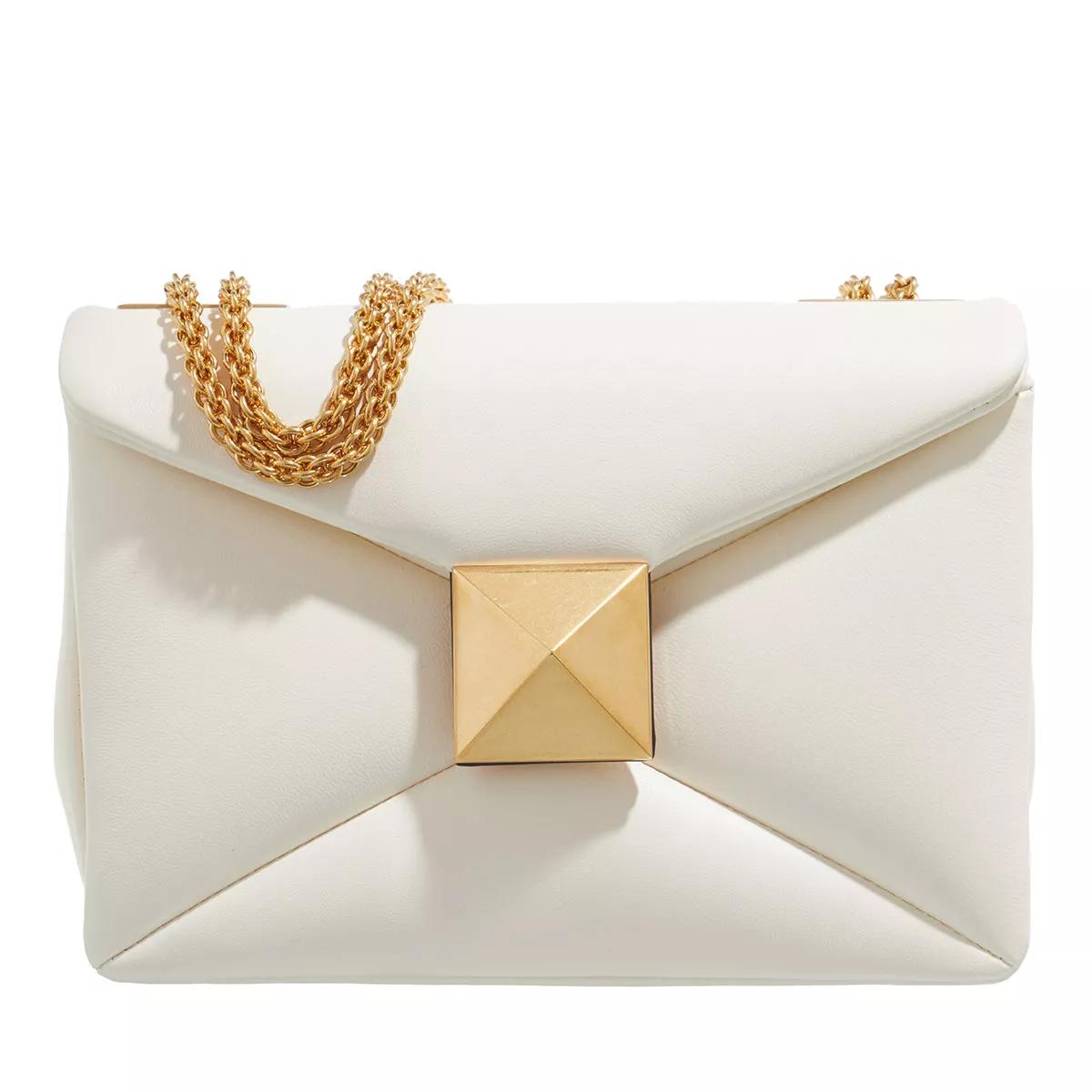 Valentino Garavani Umhängetasche - One Stud Shoulder Bag Leather - Gr. unisize - in Creme - für Damen von Valentino Garavani