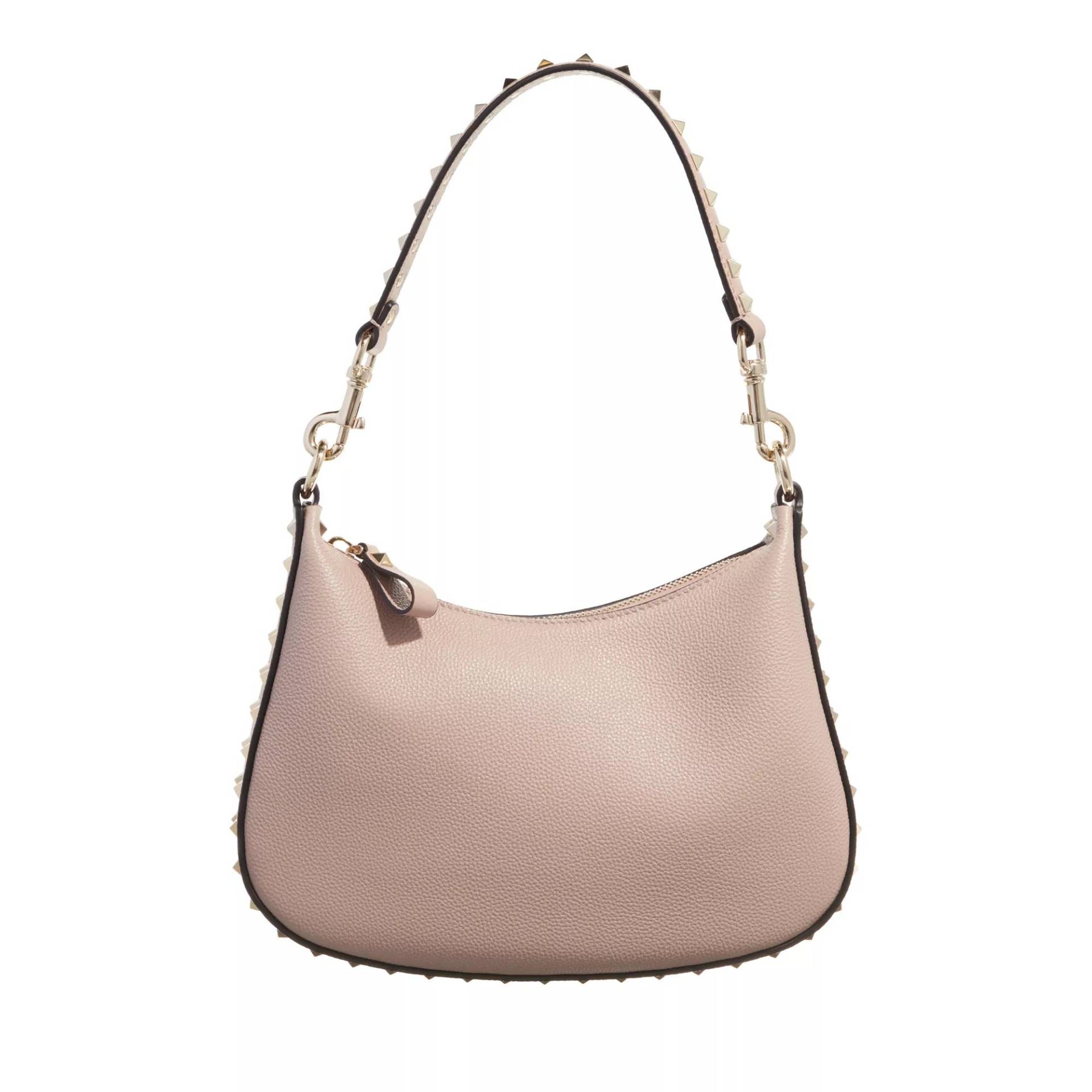 Valentino Garavani Umhängetasche - Rockstud Shoulder Bag Small - Gr. unisize - in Taupe - für Damen von Valentino Garavani