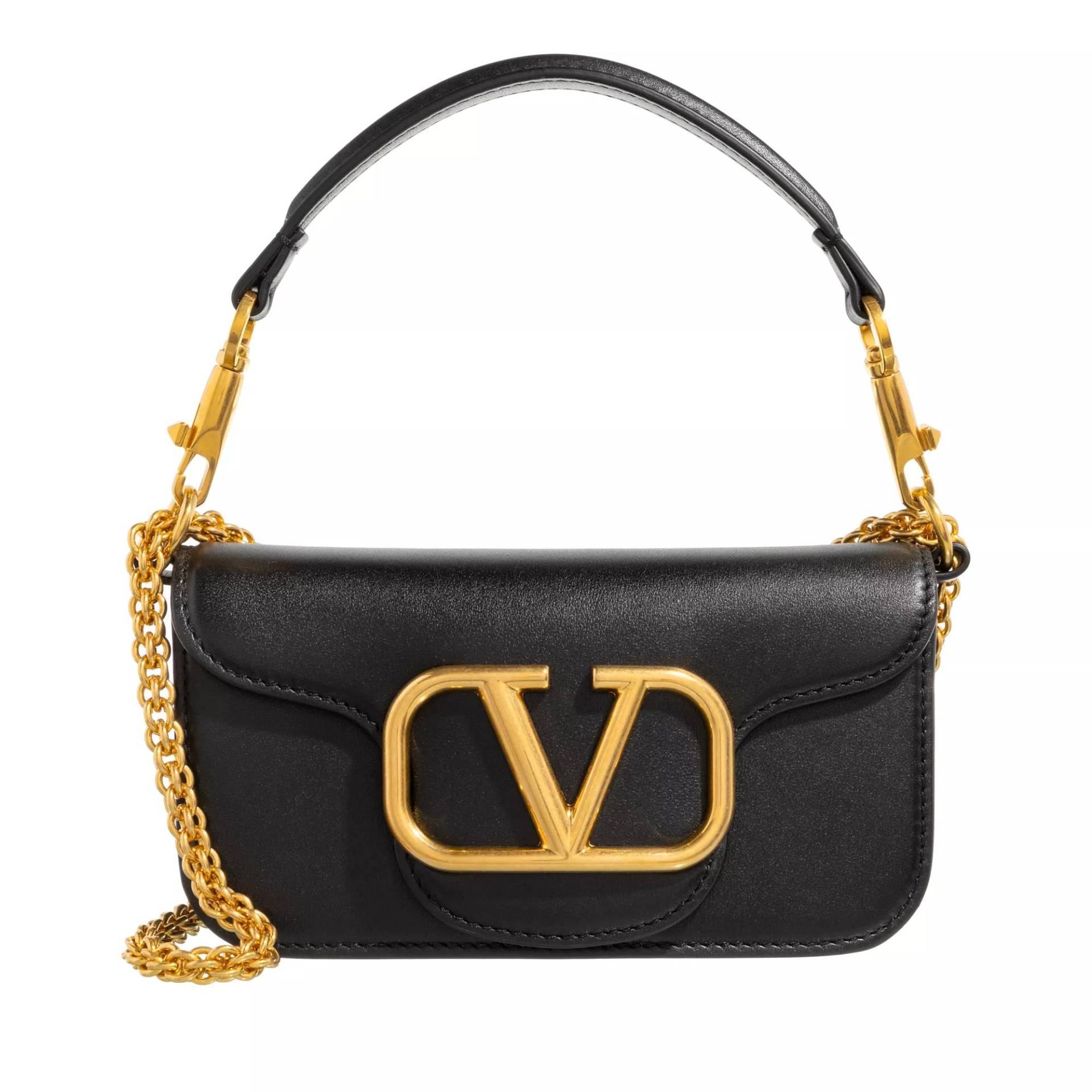 Valentino Garavani Umhängetasche - V Logo Small Shoulder Bag Leather - Gr. unisize - in Schwarz - für Damen von Valentino Garavani