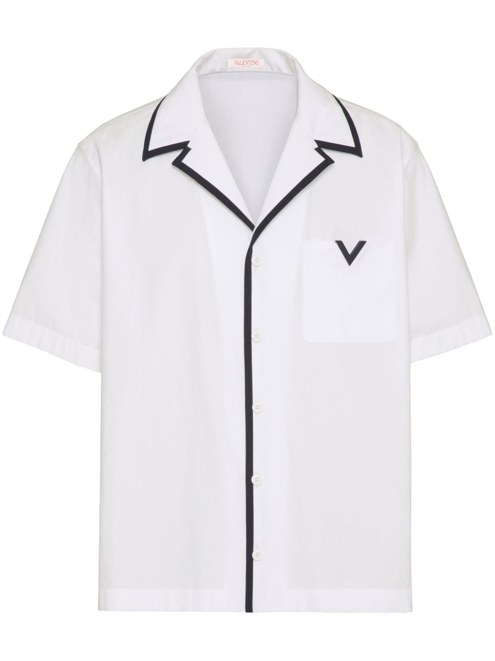 Valentino Garavani V-detail bowling shirt - White von Valentino Garavani