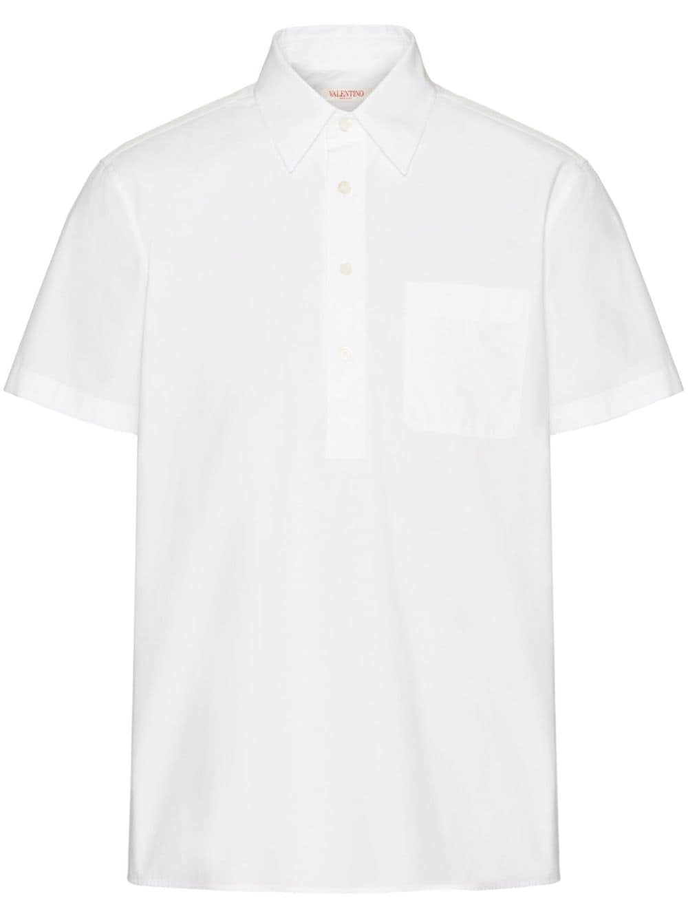 Valentino Garavani V-detail cotton polo shirt - White von Valentino Garavani