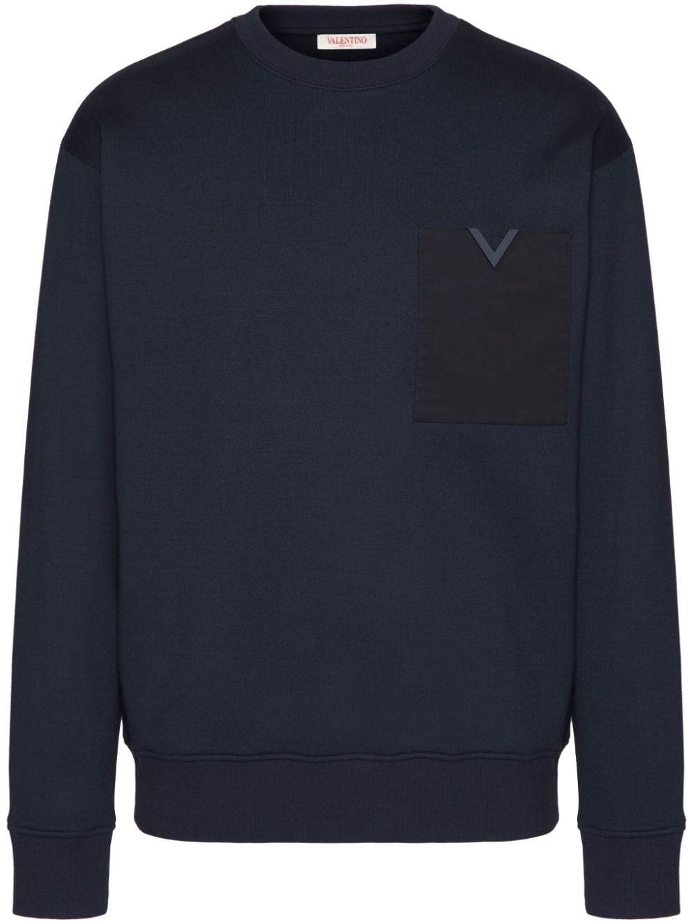 Valentino Garavani V-detail cotton sweatshirt - Blue von Valentino Garavani