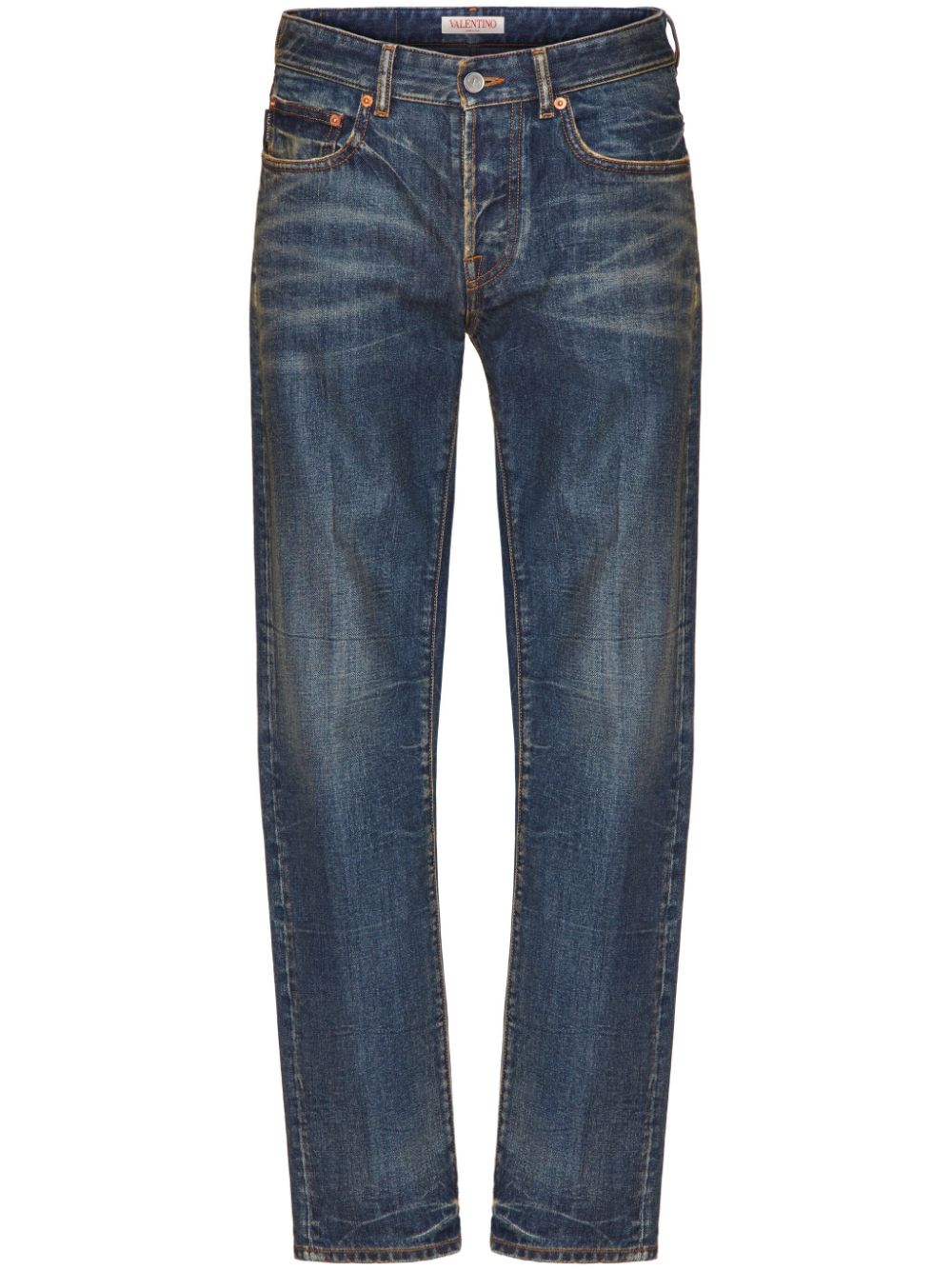 Valentino Garavani V-detail straight-leg jeans - Blue von Valentino Garavani