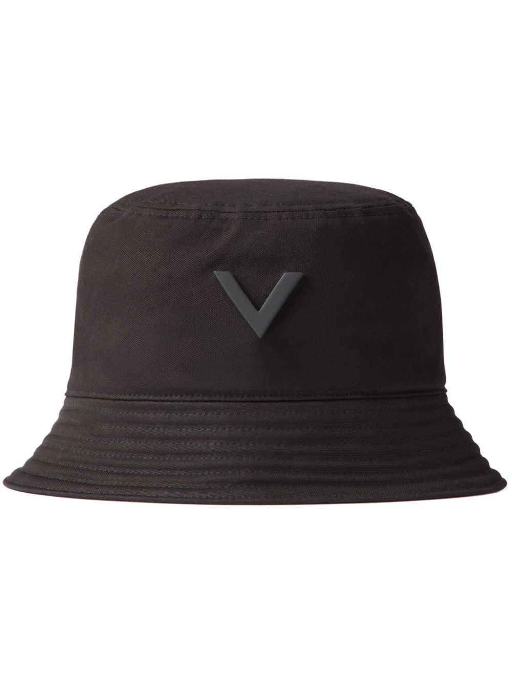 Valentino Garavani V-logo cotton bucket hat - Black von Valentino Garavani
