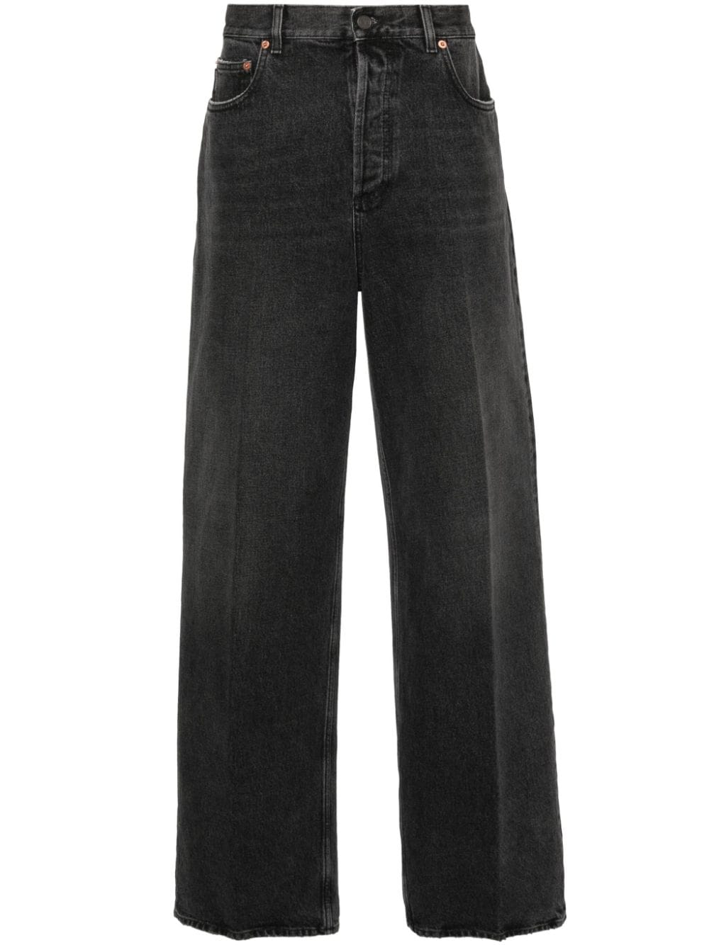 Valentino Garavani V-logo straight-leg jeans - Black von Valentino Garavani