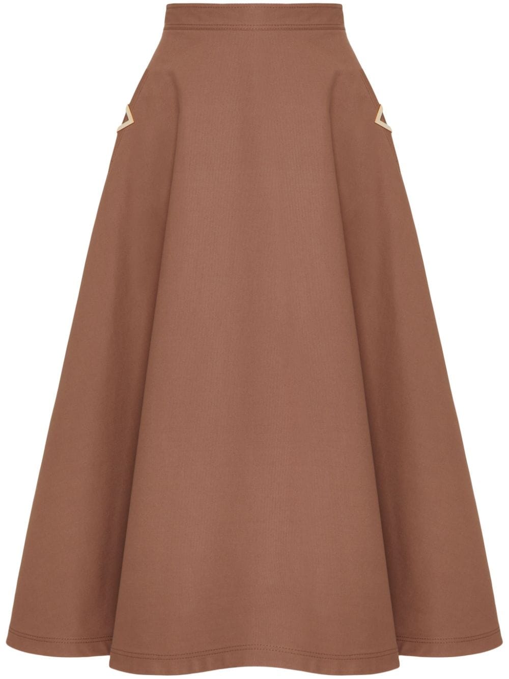 Valentino Garavani VGold canvas midi skirt - Brown von Valentino Garavani