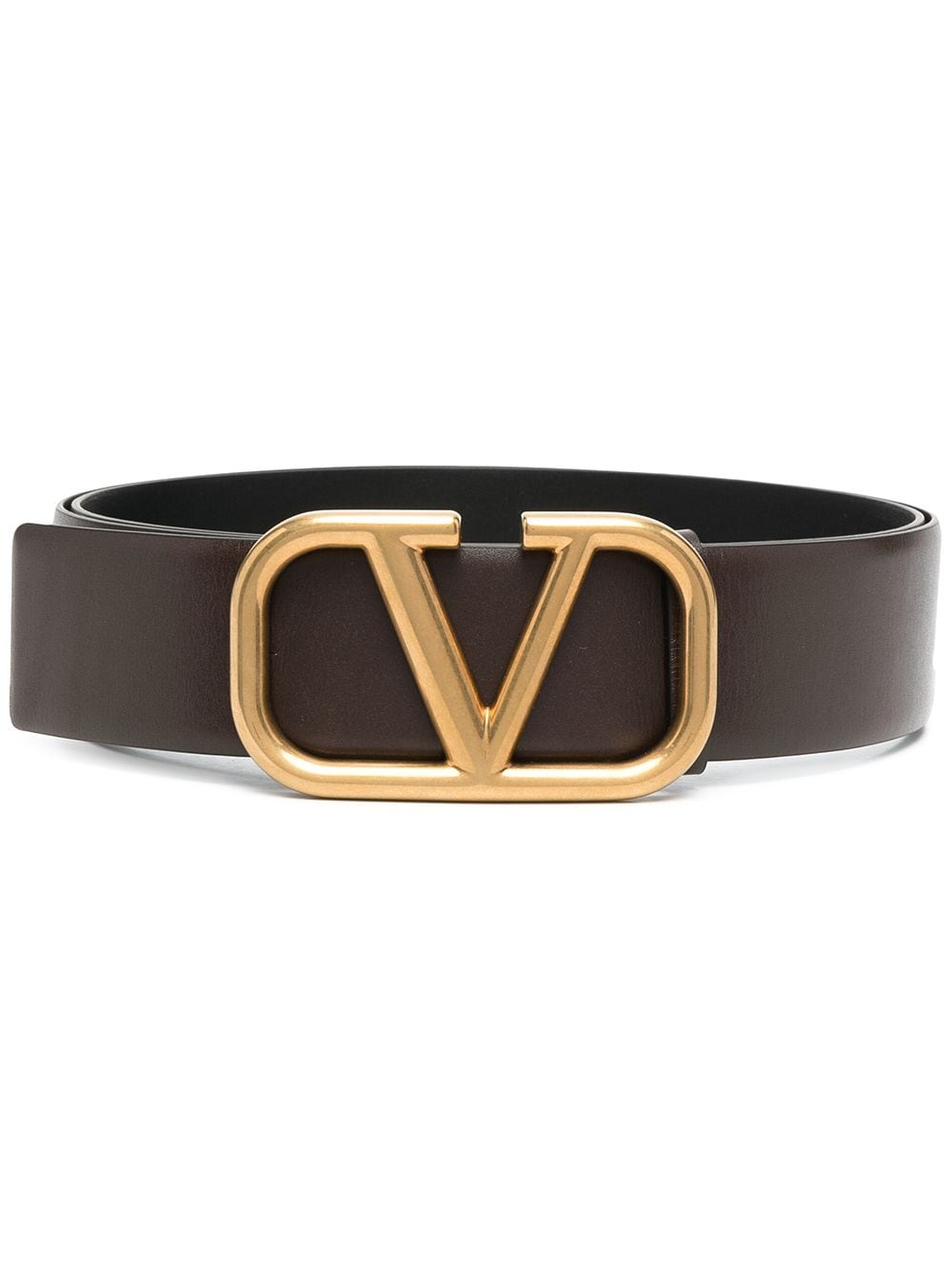 Valentino Garavani VLOGO leather belt - Brown von Valentino Garavani