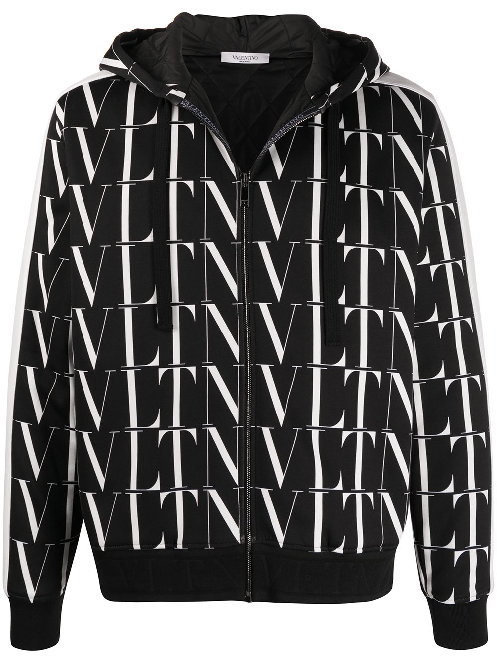 Valentino Garavani VLTN-print hooded jacket - Black von Valentino Garavani