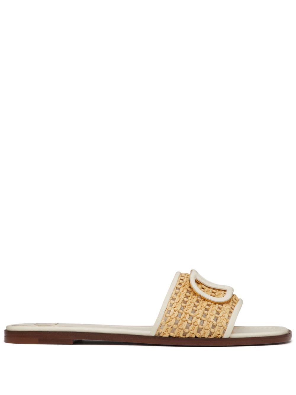 Valentino Garavani VLogo Signature 80mm raffia sandals - Neutrals von Valentino Garavani