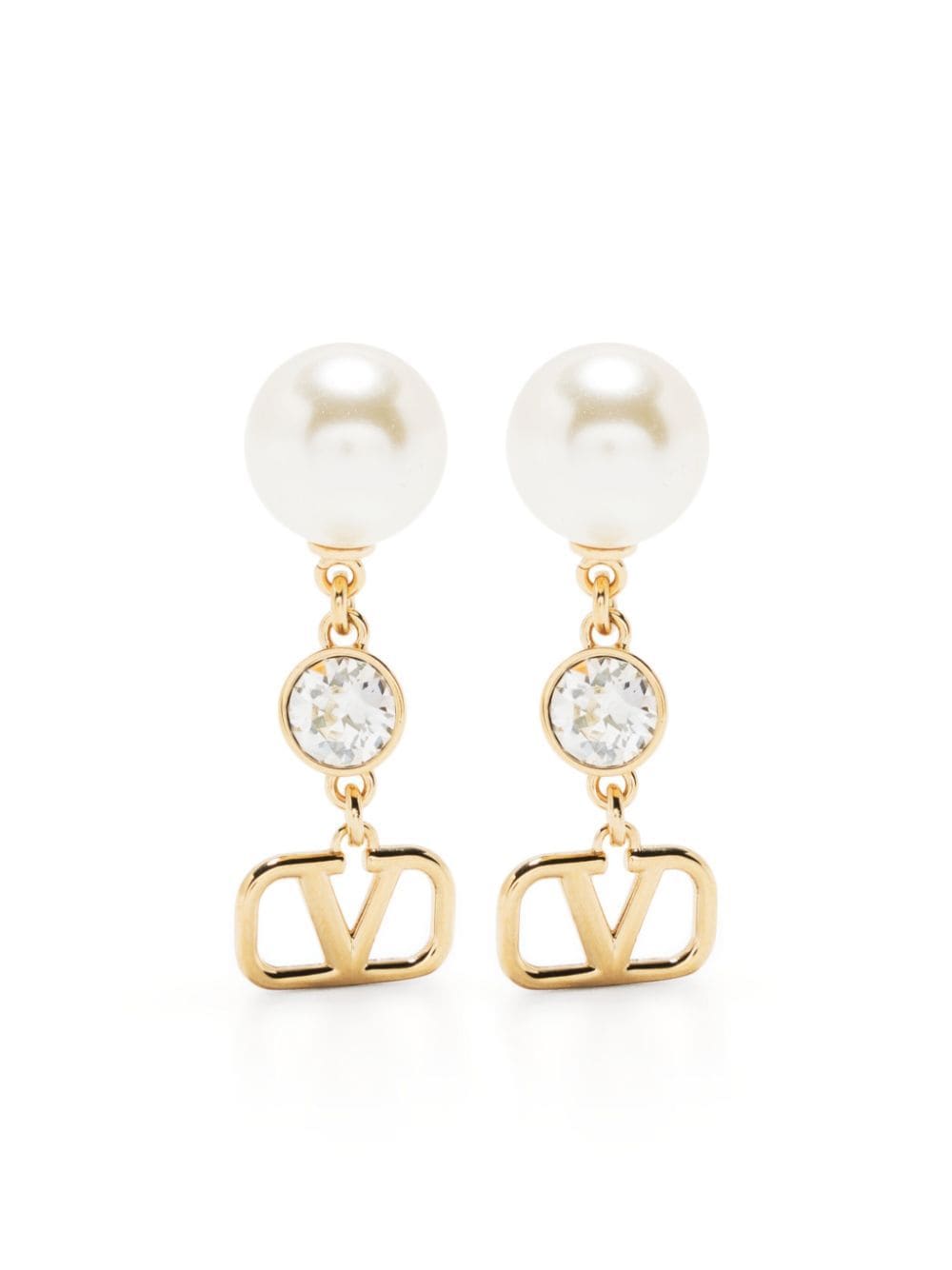 Valentino Garavani VLogo Signature drop earrings - Gold von Valentino Garavani