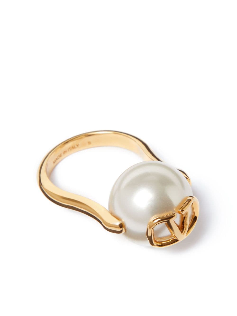 Valentino Garavani VLogo Signature faux-pearl ring - Gold von Valentino Garavani